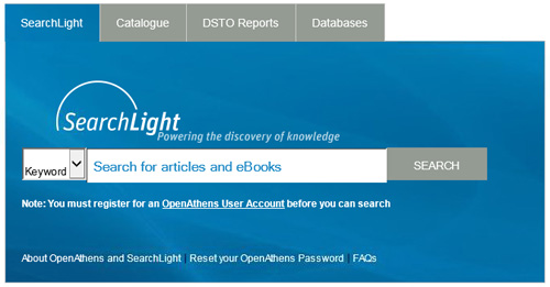 defence science technology group search box screenshot   